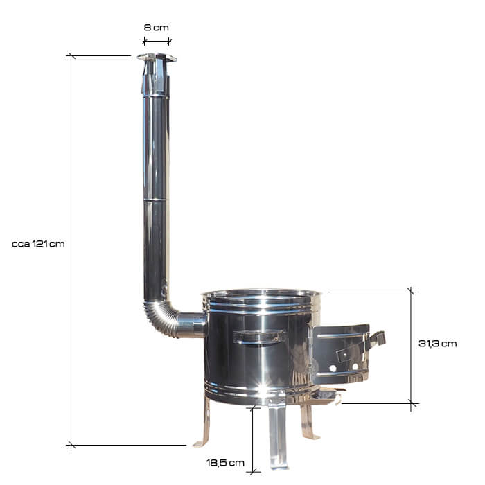 Nerezová kotlina s antikorovou úpravou 36 cm INOX