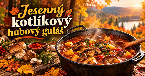 🍄🔥 Jesenný kotlíkový hubový guláš s lesnými hubami a zemiakmi – poctivá vôňa lesa a čaro varenia nad ohňom