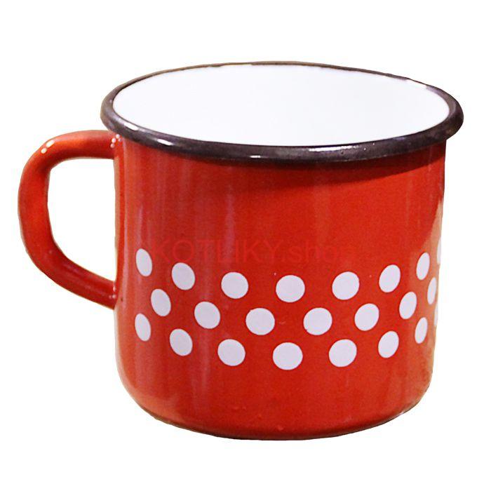 Smaltovaný hrnček 0,5 L (bodky)