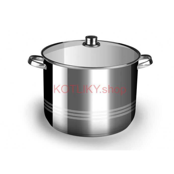 Nerezový hrniec 19 L + sklenená pokrievka