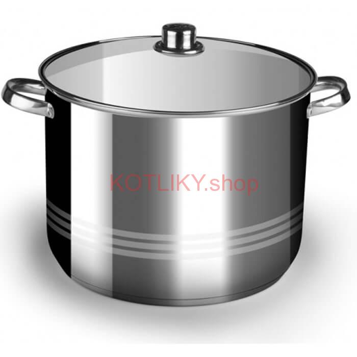 Nerezový hrniec 19 L + sklenená pokrievka