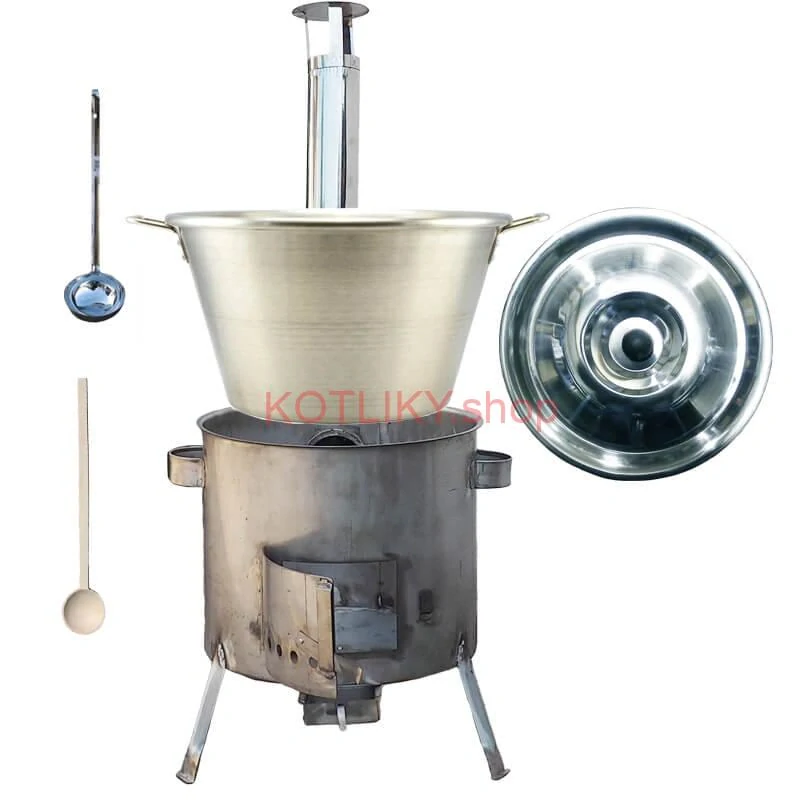 Nerezový kotol 40 L (1,2 mm) INOX + nerezová kotlina 45 cm (1,5 mm) STRONG CLASSIC