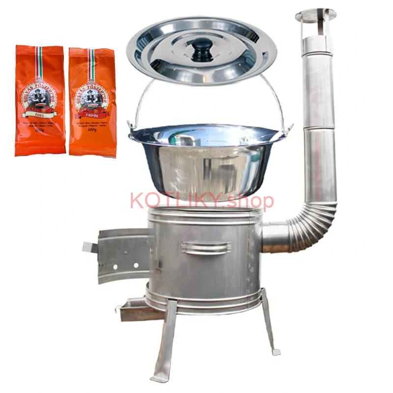Nerezový kotlík 20 L (1,2 mm) INOX + Nerezová kotlina 42 INOX + paprikové korenie na guláš - MIX 100 g