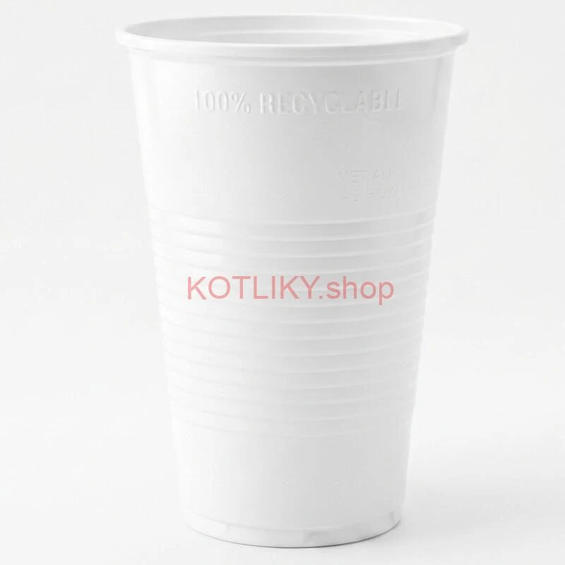 Jednorazový plastový biely pohár na studený nápoj 500 ml 12 ks