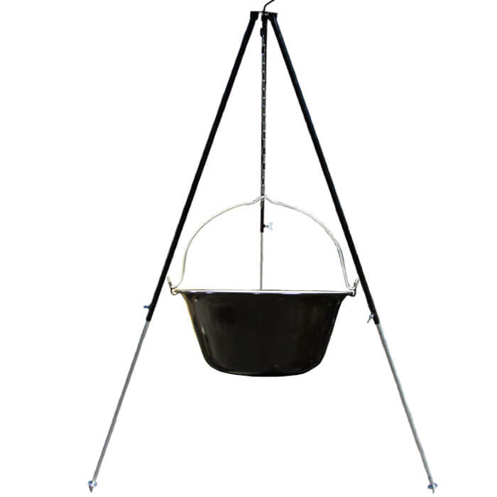 Smaltovaný kotlík 50 L + teleskopická trojnožka 1,7 m
