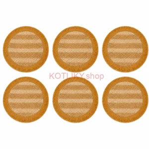 Okrúhle prírodné podložky pod tanier so strapcami 37 cm, 6 ks