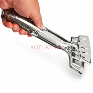 Nerezové kliešte na rybu — kuchynská naberačka 2 v 1, 28 cm
