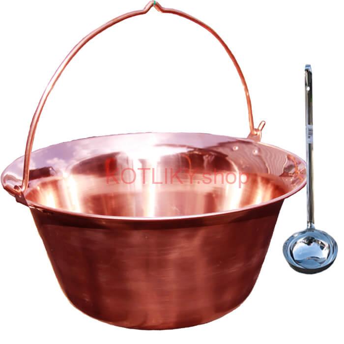 Medený kotlík 10 L (1,2 mm) + antikórová naberačka