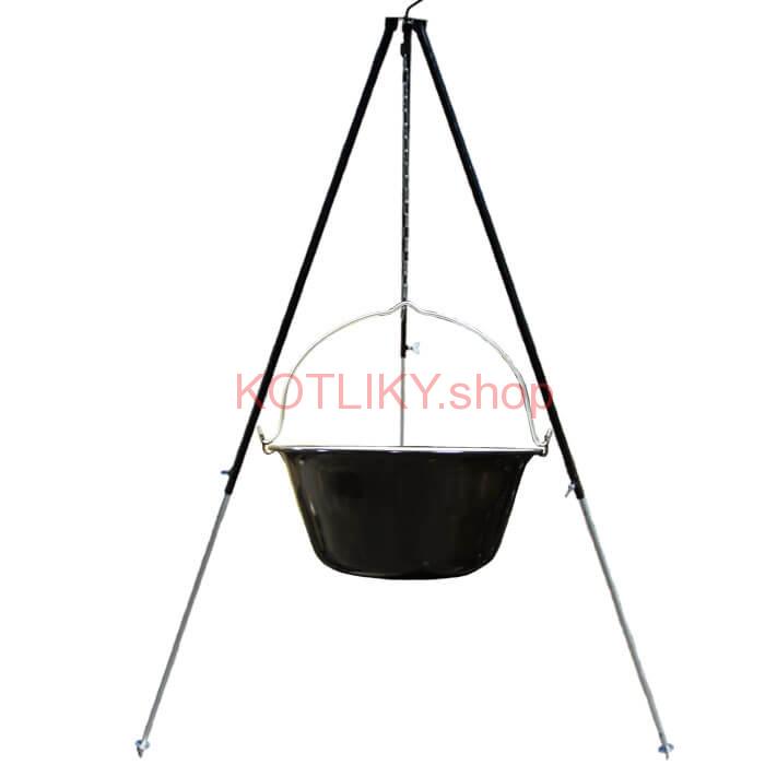 Smaltovaný kotlík 40 L + teleskopická trojnožka 1,7 m