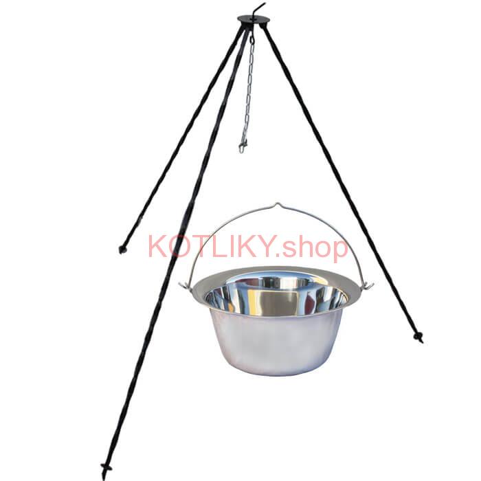Nerezový kotlík (INOX 0,8 mm) 22 L + trojnožka 1,2 m