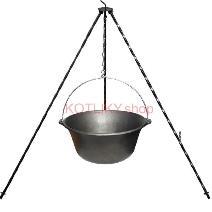 Liatinový kotlík 7,2 L + trojnožka 1 m
