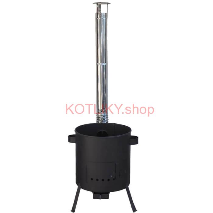 Kotlina 42 cm (1 mm) s žiaruvzdornou farbou PLUS 600 + nerezový dymovod