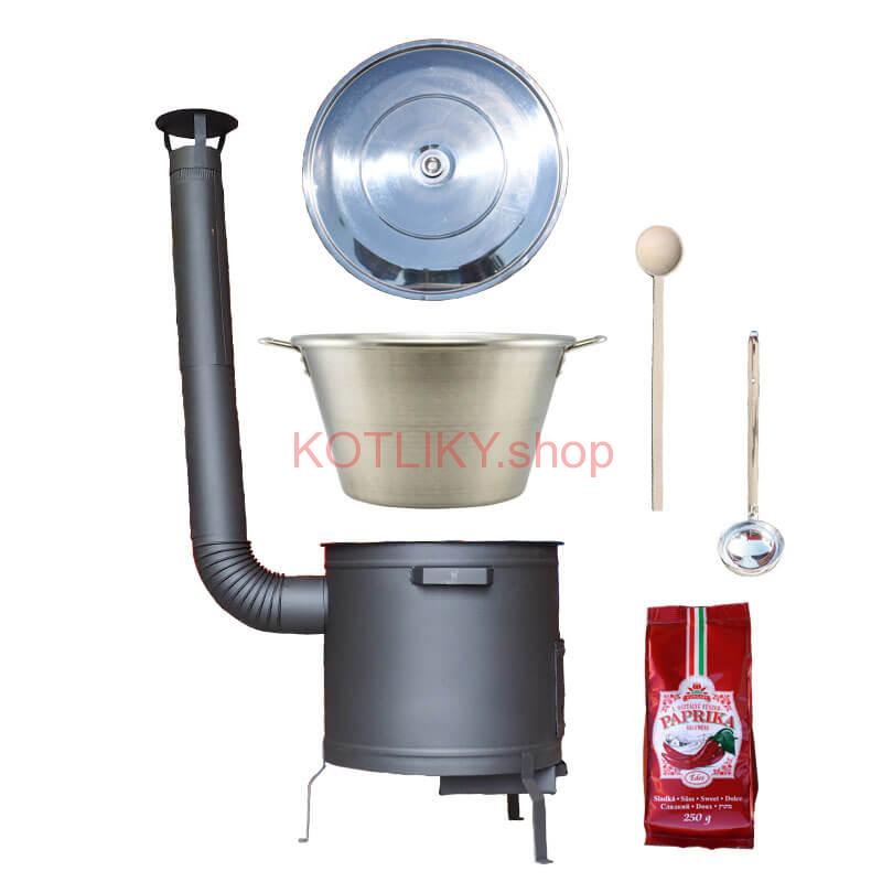 Nerezový kotol 70 L + žiaruvzdorná kotlina 56 cm PLUS 600 + Sladká paprika GURMÁN 250 g BIG PARTY