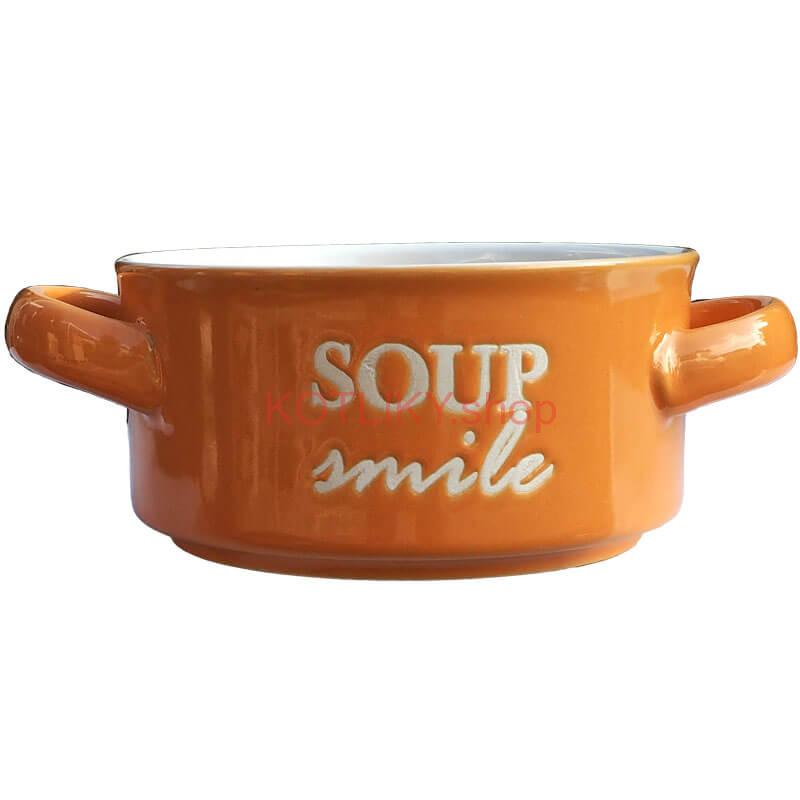 Keramická miska na polievku – oranžová SOUP