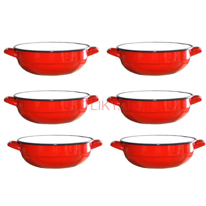 Súprava smaltovaných selských misiek 18 cm 6 ks