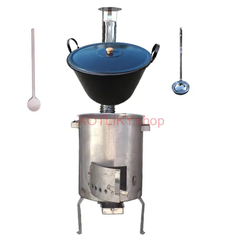 Zabíjačkový smaltovaný kotol 50 L + nerezová kotlina 1,5 mm 50 cm STRONG EXCLUSIVE