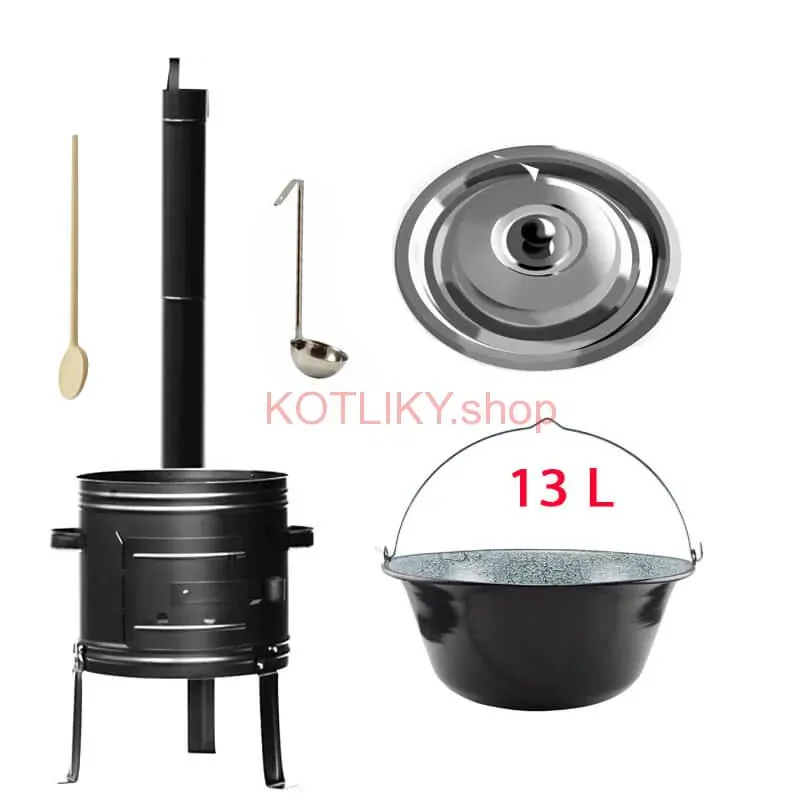 Smaltovaný kotlík 13 L + kovová kotlina 36 KOV