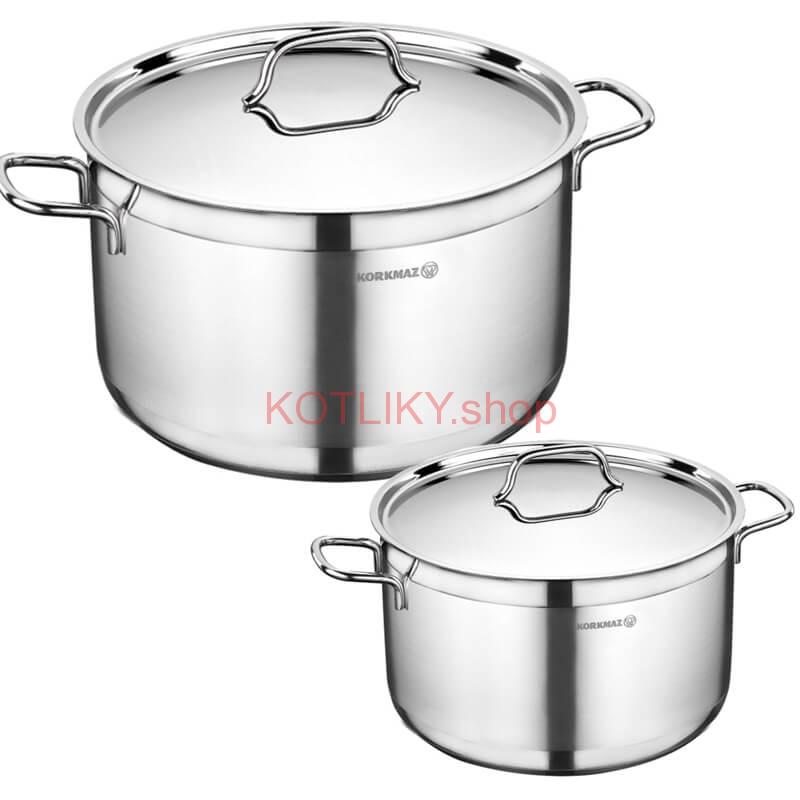 Sada nerezových hrncov s pokrievkou 2 ks 8,5 L, 11 L