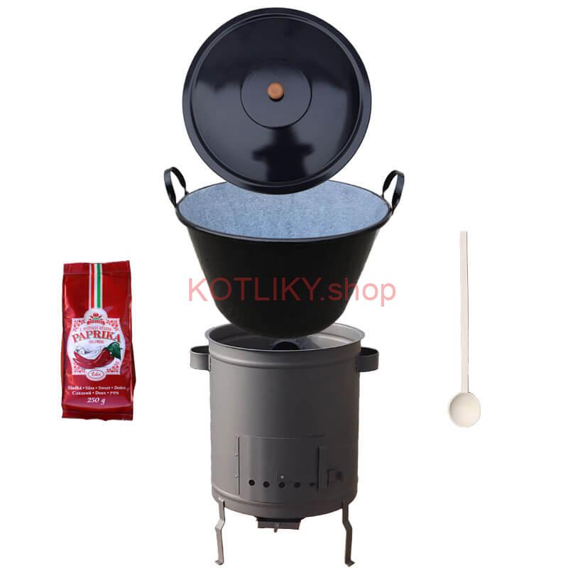 Smaltovaný kotol 70 L + hrubostenná kotlina 53 cm (1,5 mm) STRONG PLUS 600 + sladká paprika 250 g