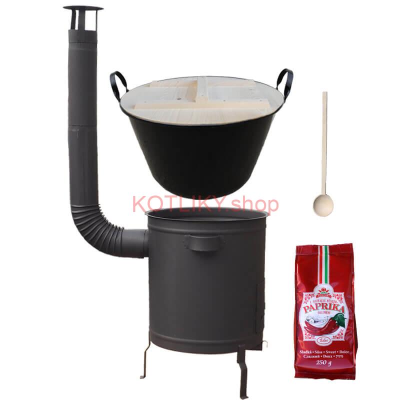 Smaltovaný kotol 100 L + hrubostenná kotlina 60 cm (1,5 mm) STRONG PLUS 600 + sladká paprika 250 g