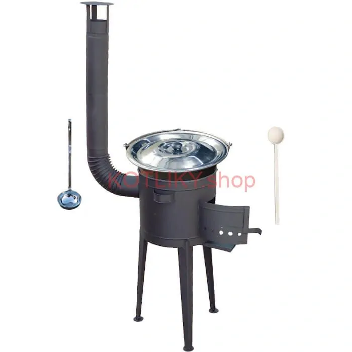 Nerezový kotlík 20 L (1,5 mm) + vysoká žiaruvzdorná kotlina (2,0 mm) HODO 42 cm PLUS 600 + vareška + naberačka