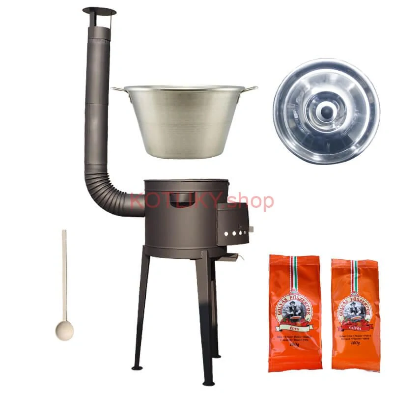 Nerezový kotol 40 L + vysoká kotlina 47 cm (1,5 mm) HODO Plus 600 + paprikové korenie na guláš