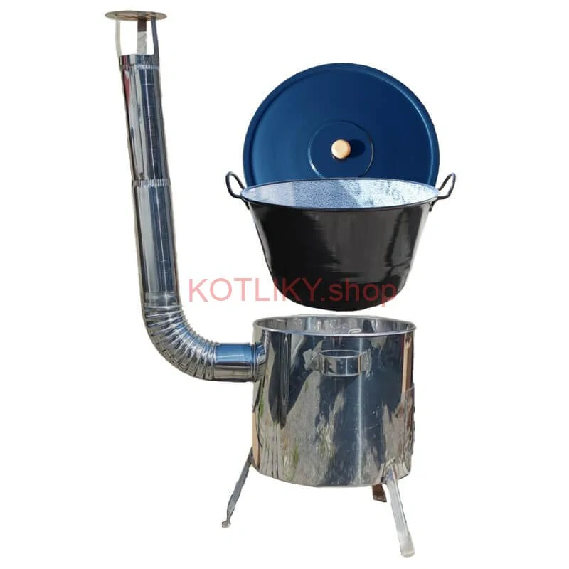 Smaltovaný kotol 70 L + nerezová kotlina 53 cm LUSTRO