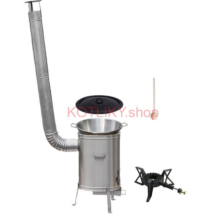Nerezový kotol 40 L (1,2 mm) + nerezová kotlina 45 cm + horák LUX