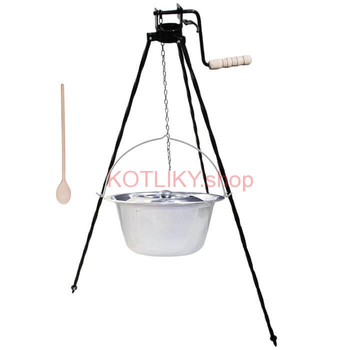 Antikorový kotlík 10 L (1,2 mm) + stojan s kladkou VAR