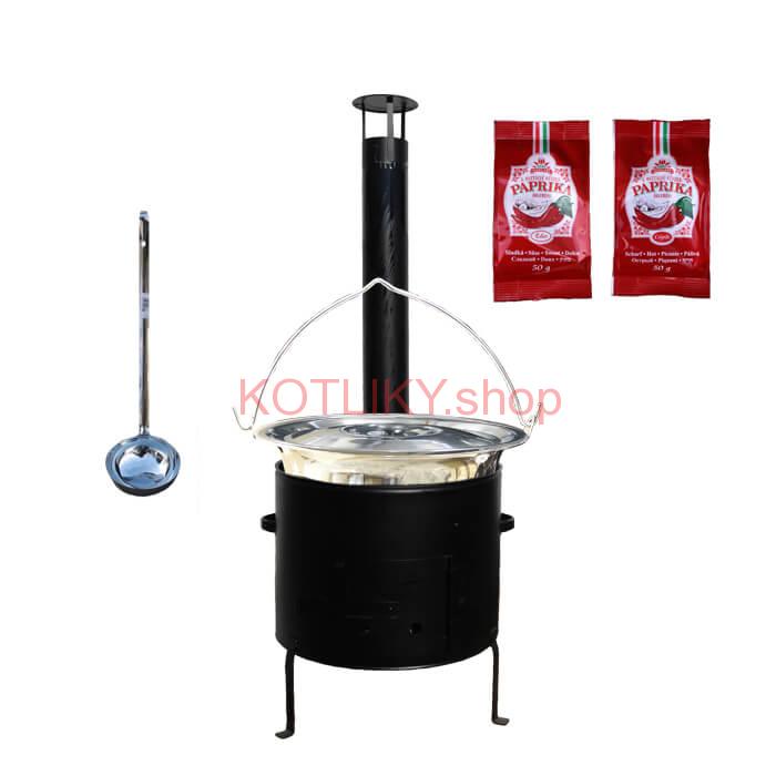 Antikorový kotlík 20 L (1,2 mm) + kotlina 42 cm + paprika