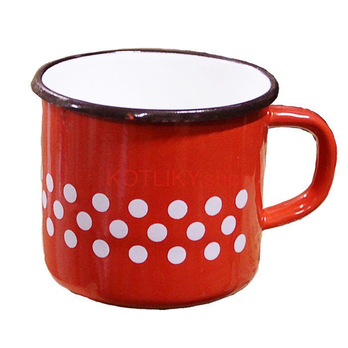 Smaltovaný hrnček 0,5 L (bodky)