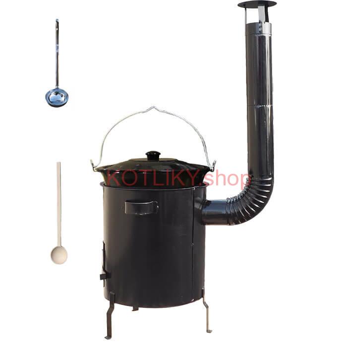 Smaltovaný kotlík 30 L (1,2 mm) + hrubostenná (1,5 mm) kovová kotlina 45 STRONG