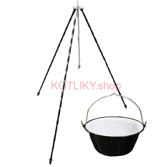Smaltovaný kotlík 22 L + trojnožka 1,2 m