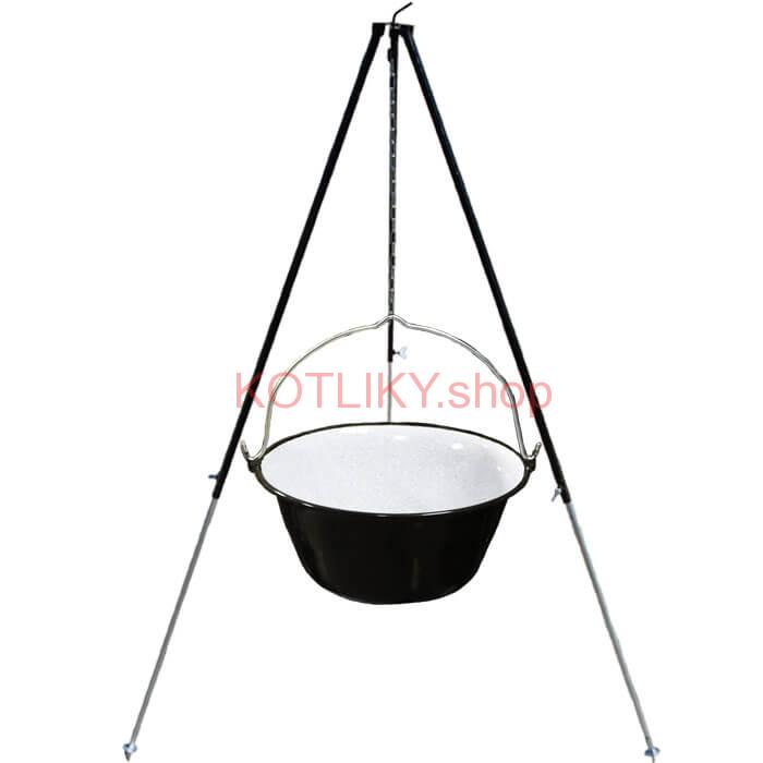 Smaltovaný kotlík 40 L + teleskopická trojnožka 1,7 m