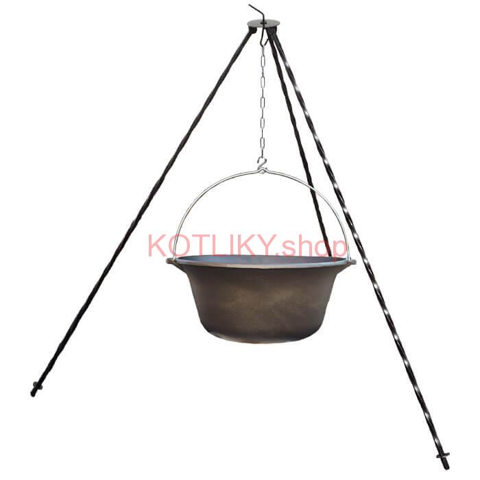 Liatinový kotlík 7,2 L + trojnožka 1 m