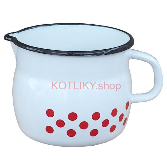 Smaltovaný hrnček s výlevkou 1,5 L - bodkovaný
