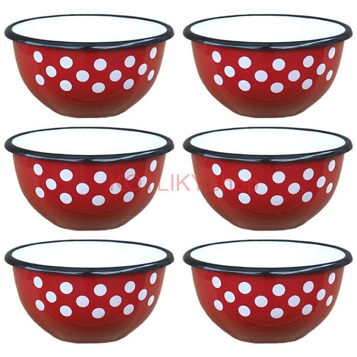 Súprava smaltovaných misiek 18 cm 6 ks