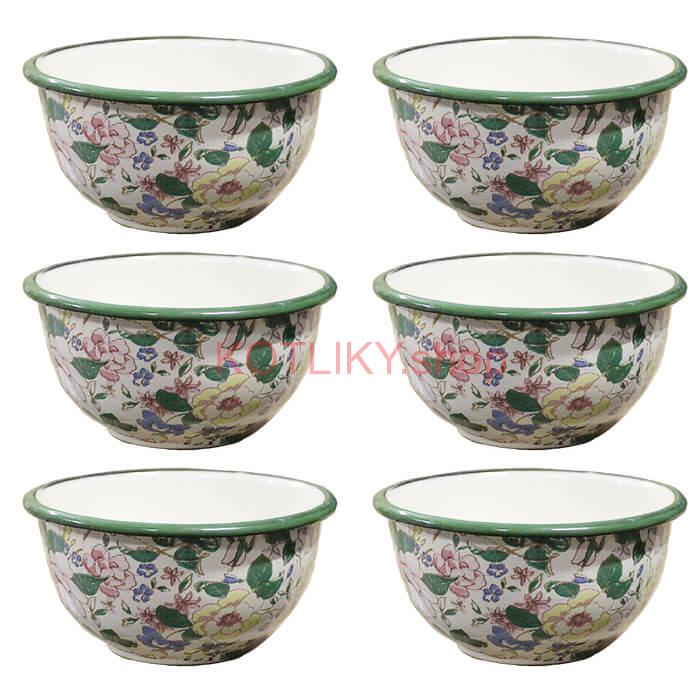 Súprava smaltovaných misiek 15 cm 6 ks DECOR