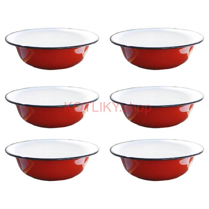 Súprava smaltovaných hlbokých tanierov 20 cm 6 ks