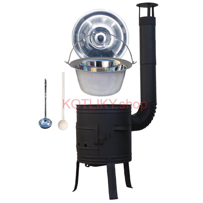 Nerezový kotlík 10 L (1,2 mm) INOX + žiaruvzdorná kotlina 33 cm PLUS 700