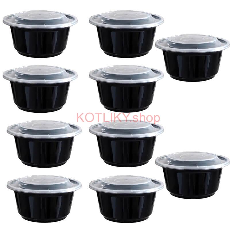 Plastové boxy (misky) na guláš + vrchnáky 1000 ml 10 ks