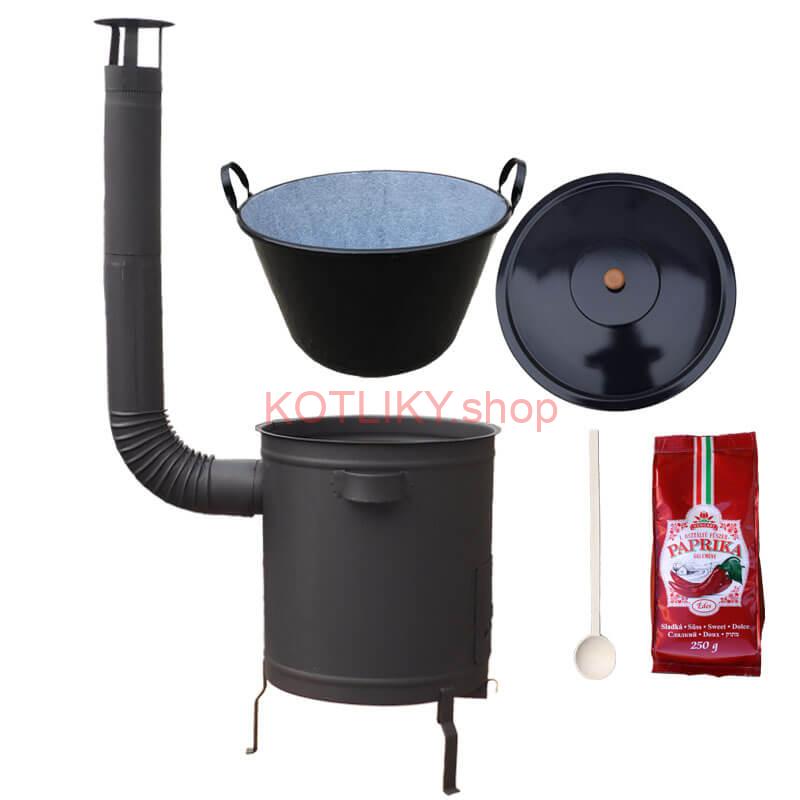Smaltovaný kotol 60 L + hrubostenná kotlina 53 cm (1,5 mm) STRONG PLUS 600 + sladká paprika 250 g