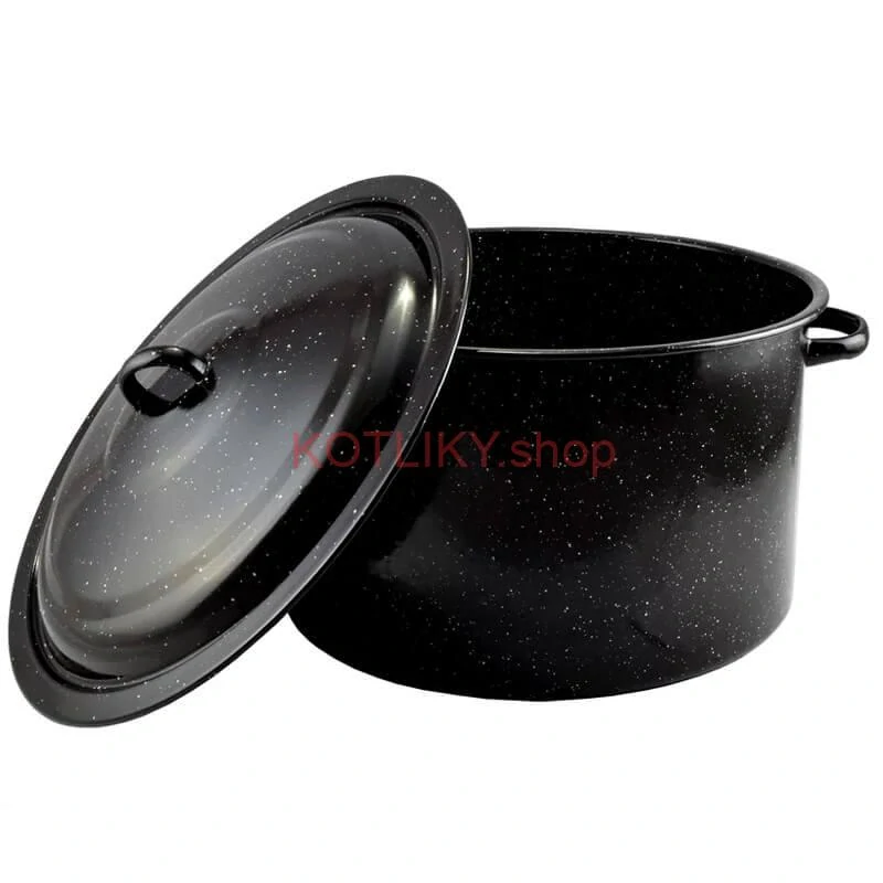 Smaltovaný hrniec s pokrievkou 20 L BLACK