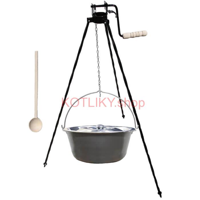 Nerezový kotlík 10 L (1,5 mm) + stojan s kladkou VAR