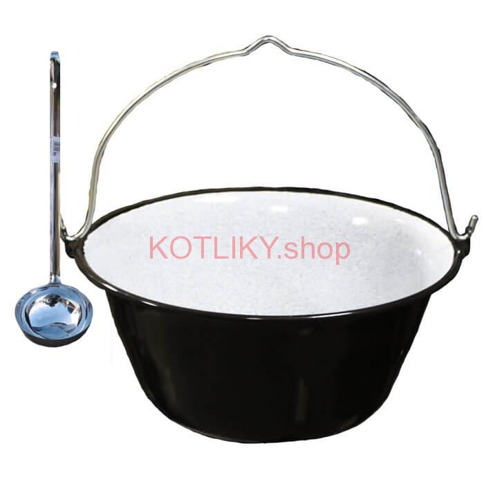 Smaltovaný kotlík 30 L + antikorová naberačka