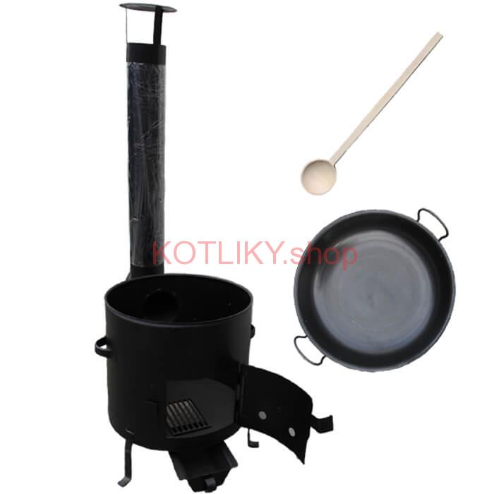 Železná panvica 36 cm na grilovanie + Kotlina 36 cm a vareška Garden Barbecue