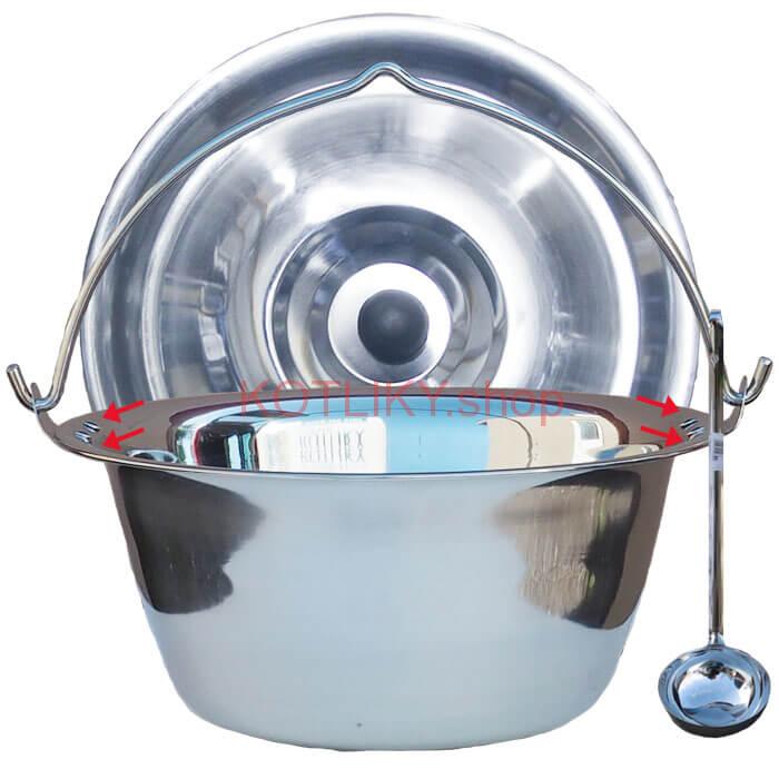 Antikorový kotlík 30 L (0,8 mm) + pokrievka a naberačka