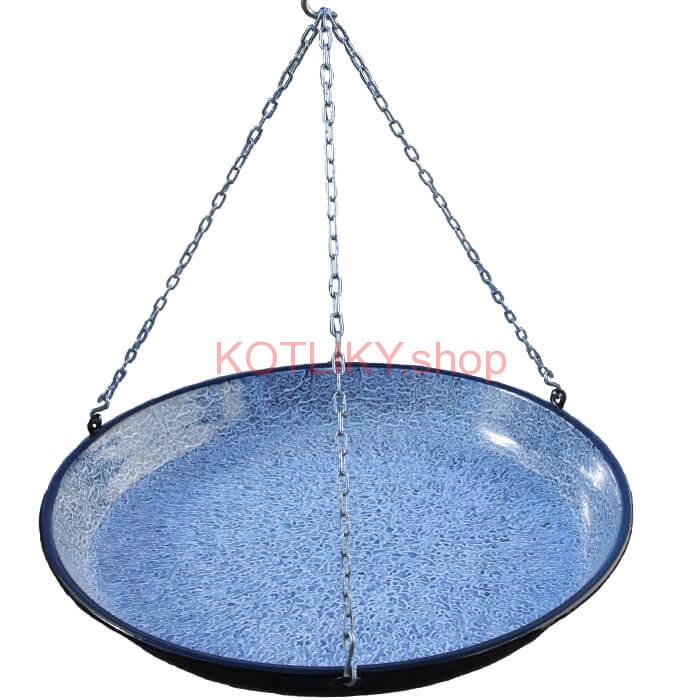 Smaltovaná grilovácia panvica s reťazou 45 cm