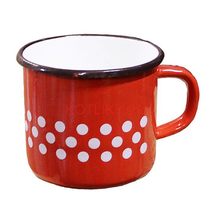 Smaltovaný hrnček 0,5 L (bodky)