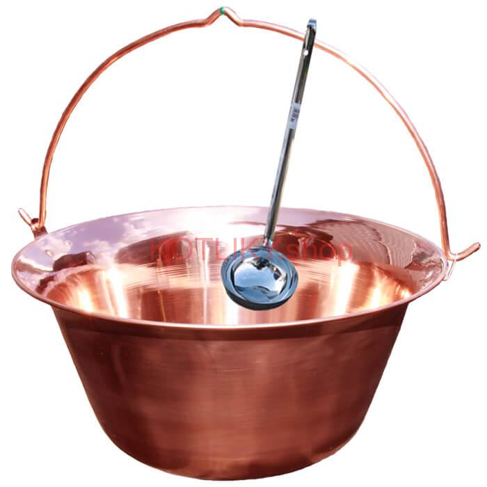 Medený kotlík 14 L (1,2 mm) + antikórová naberačka